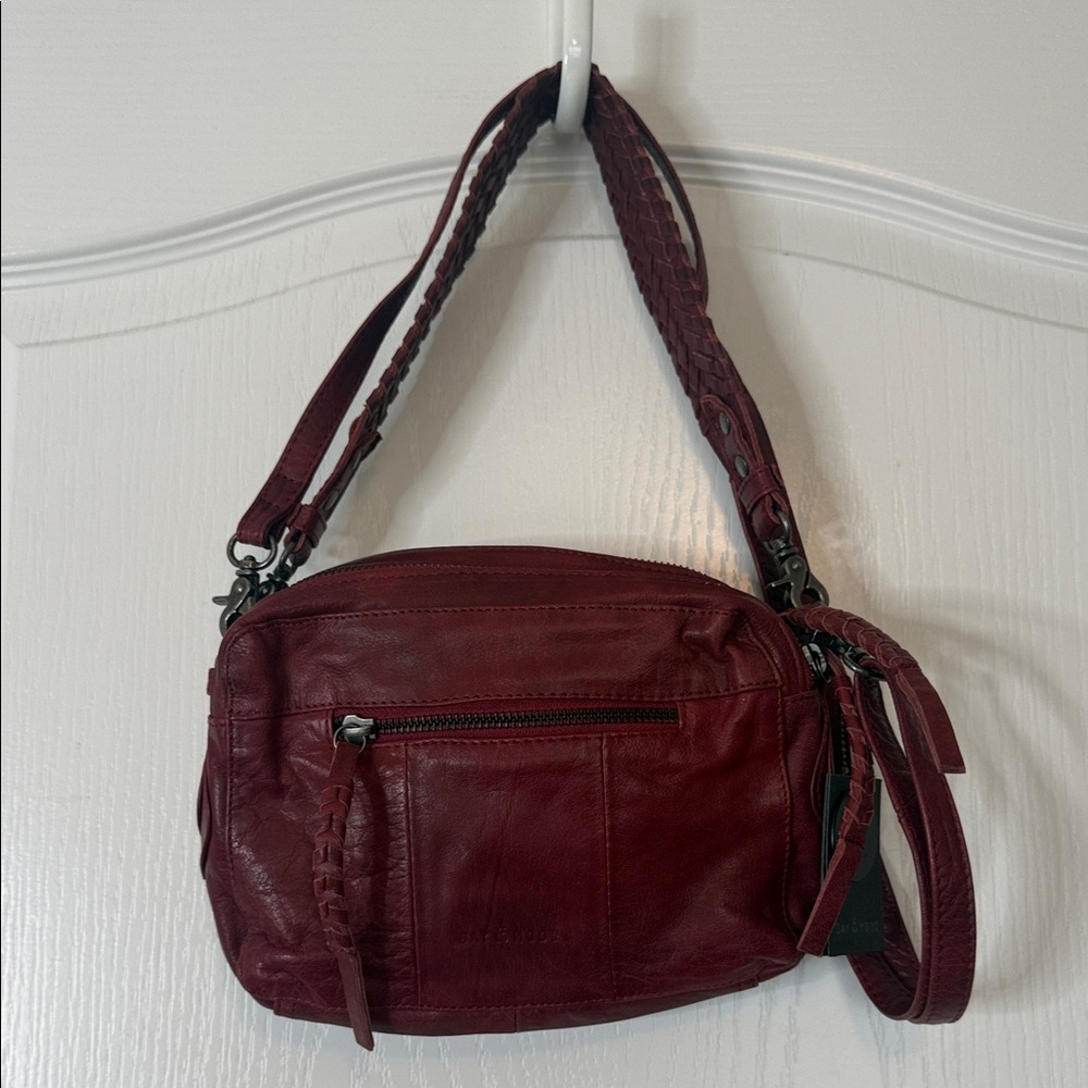 Day & Mood Leather Kena Crossbody Bag Burgundy